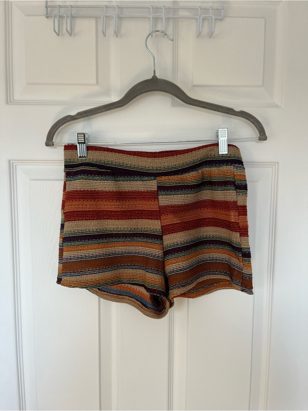 Striped Multicolor Knit Women's Shorts